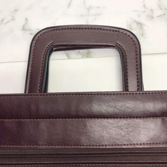 Vintage Burgundy Leather Document Case With Handles 11 X 17 in - Picture 7 of 16